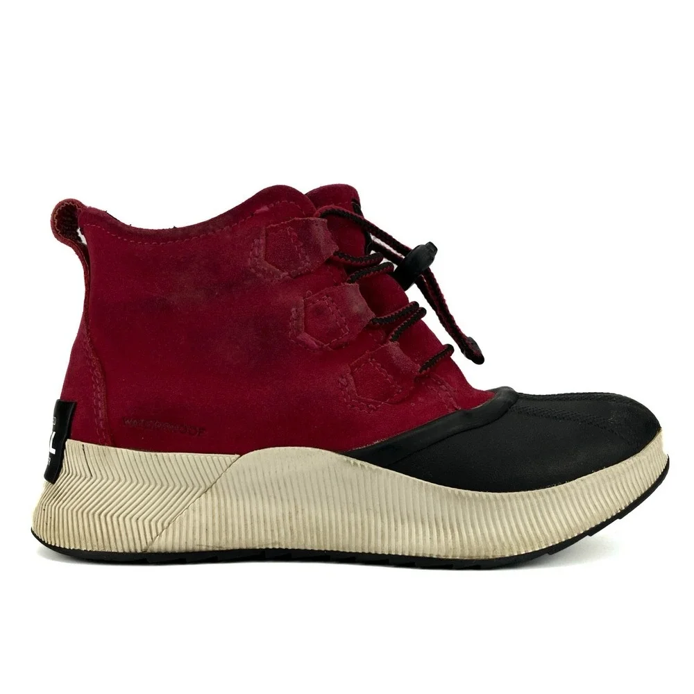 Sorel Out N About Waterproof Duck Boots - Women's Size 4 Red/Purple (NY4564-639)